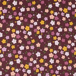 Feincord kleine Blumen - malve