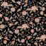Bambus Jersey Blumen - schwarz