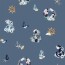 Canvas Digital maritime Blumenranken - jeansblau