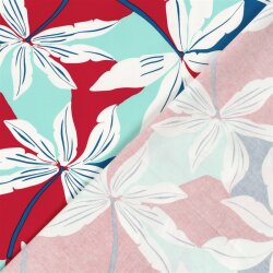 Baumwollsatin XXL Blumen - indigo