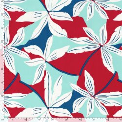 Baumwollsatin XXL Blumen - indigo
