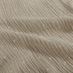 Musselin kleine Punkte - hellbeige