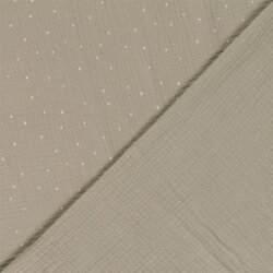 Musselin kleine Punkte - hellbeige
