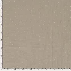 Musselin kleine Punkte - hellbeige