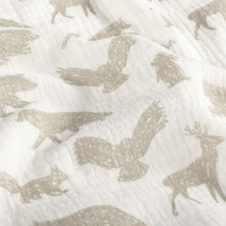 Musselin Tiere des Waldes - creme
