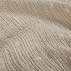 Musselin kleine Herzen -natur