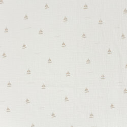Musselin kleine Segelboote - creme