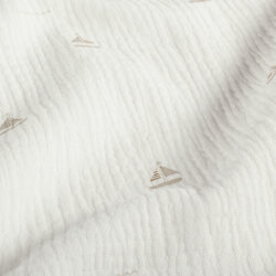 Musselin kleine Segelboote - creme