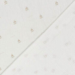 Musselin kleine Segelboote - creme