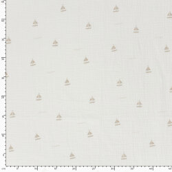 Musselin kleine Segelboote - creme