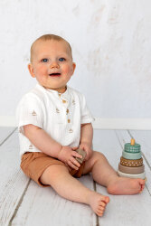 Musselin kleine Segelboote - creme