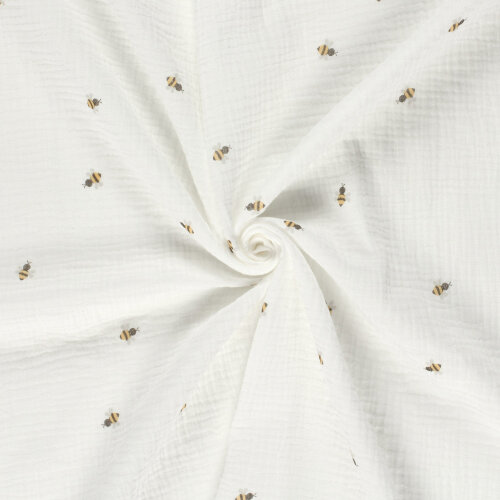 Musselin kleine Bienchen - creme
