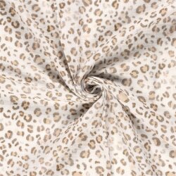 Musselin Digital Leopunkte - creme