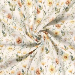 Musselin Digital Herbstwiese - creme