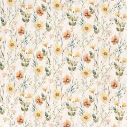 Musselin Digital Herbstwiese - creme