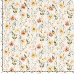 Musselin Digital Herbstwiese - creme