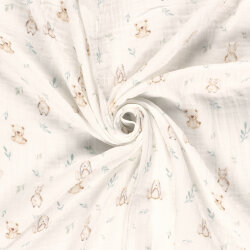 Musselin Digital süsse Kuscheltiere - creme