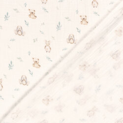 Musselin Digital süsse Kuscheltiere - creme