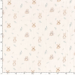 Musselin Digital süsse Kuscheltiere - creme