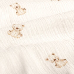 Musselin Digital Teddybären - creme