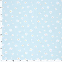 Baumwolljersey Margeritenblüten - hellblau