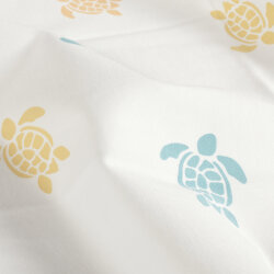 Baumwolljersey bunte Schildkröten - wollweiss