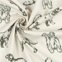 Canvas Hunde - creme/oliv