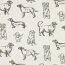 Canvas Hunde - creme/oliv