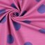 French Terry grosse lila Punkte - rosa