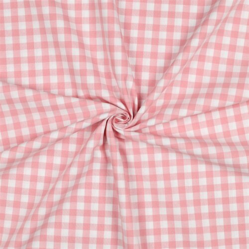 Baumwollpopeline garngefärbt - Vichy Karo 10mm *Vera* - altrosa