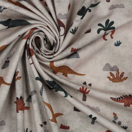 Baumwolljersey Digital Dino - taupe