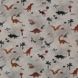 Baumwolljersey Digital Dino - taupe