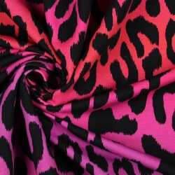 French Terry Digital Leo-Regenbogenstreifen  - pink