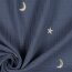 Musselin Bestickt Mond und Sterne - jeansblau
