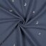 Musselin Bestickt Mond und Sterne - jeansblau