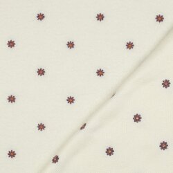 Teddystoff Bestickt Gänseblümchen - creme