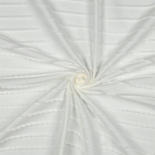 Baumwolljersey Rüschen - weiß