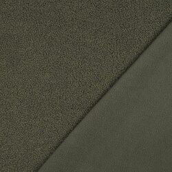 Teddystoff Doppelseitig Uni - gurkengrün