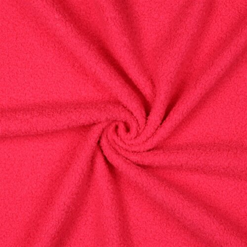 Teddystoff Doppelseitig Uni - neonkoralle