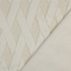 Teddystoff geflochtene Rauten - creme