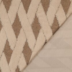 Teddystoff geflochtene Rauten - milchkaffee