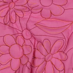 Steppstoff Baumwolle Blumen - pink