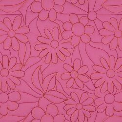 Steppstoff Baumwolle Blumen - pink