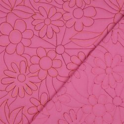 Steppstoff Baumwolle Blumen - pink