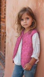 Steppstoff Baumwolle Blumen - pink