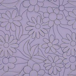 Steppstoff Baumwolle Blumen - helllavendel