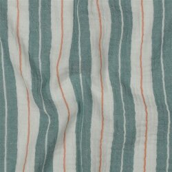 Musselin Gestreift - creme/grün