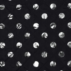 Steppstoff Foliert Silber Punkte - nachtblau