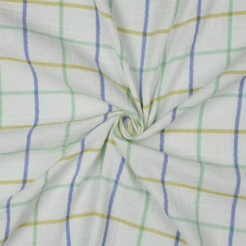 Musselin Kariert - grün