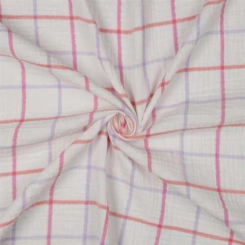 Musselin Kariert - helllavendel